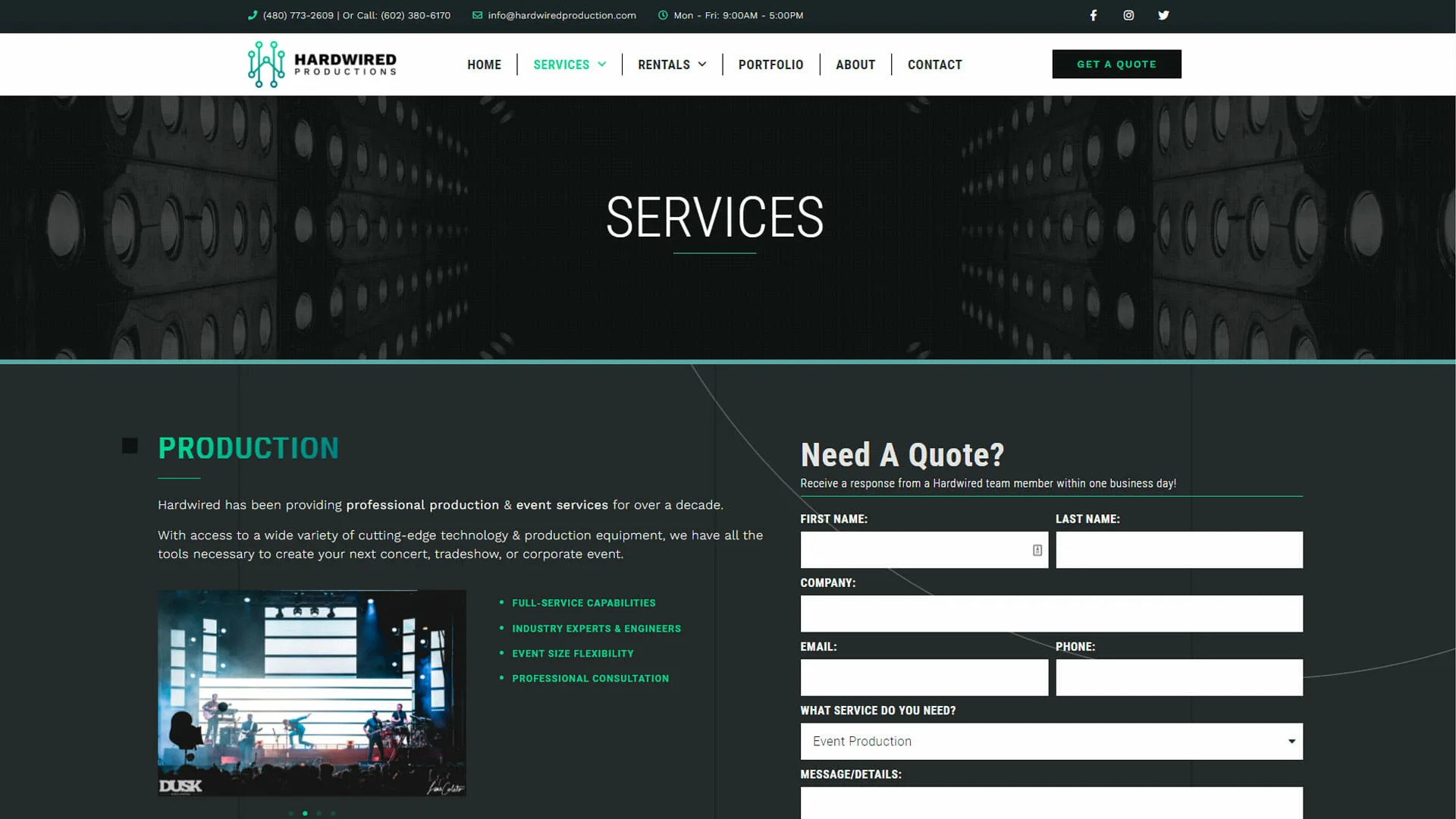 Hardwired Website - Services